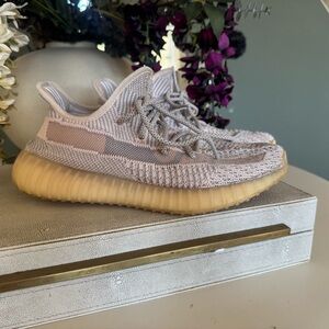 Yeezy 8.5 Women or 7.5 Men Pink Sneakers Adidas 350 Reflective 350s